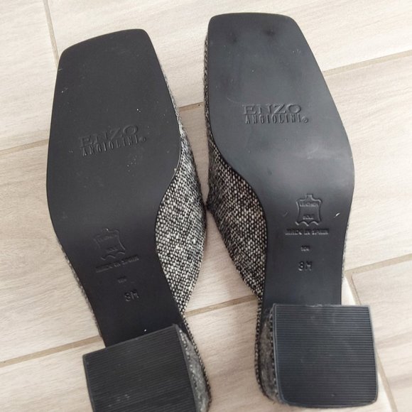 Enzo Angiolini NWOB Black Tweed Mid Heel Slip On Mule. Size 8M - Picture 6 of 7